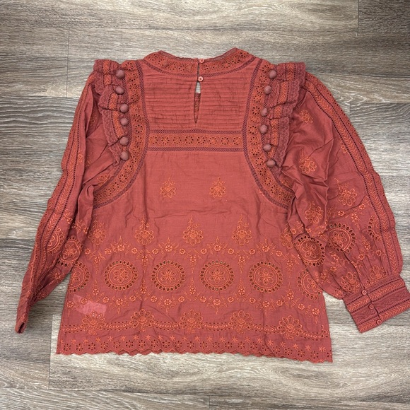 Sea New York rust embroidered long sleeve top - Picture 5 of 5